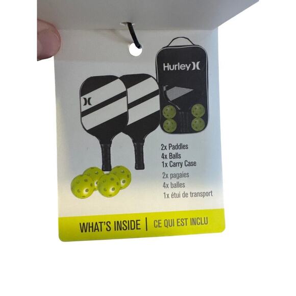 Hurley 7 Piece Pickleball Set Black and White with Yellow Balls - Picture 8 of 9
